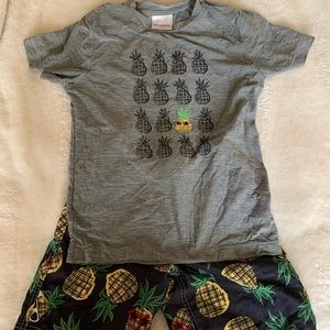 Hanna Anderson swimsuit set. Size 6-7 (120)